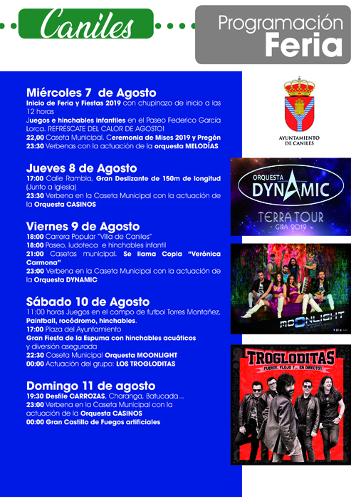 PROGRAMA FIESTAS DE CANILES 2019